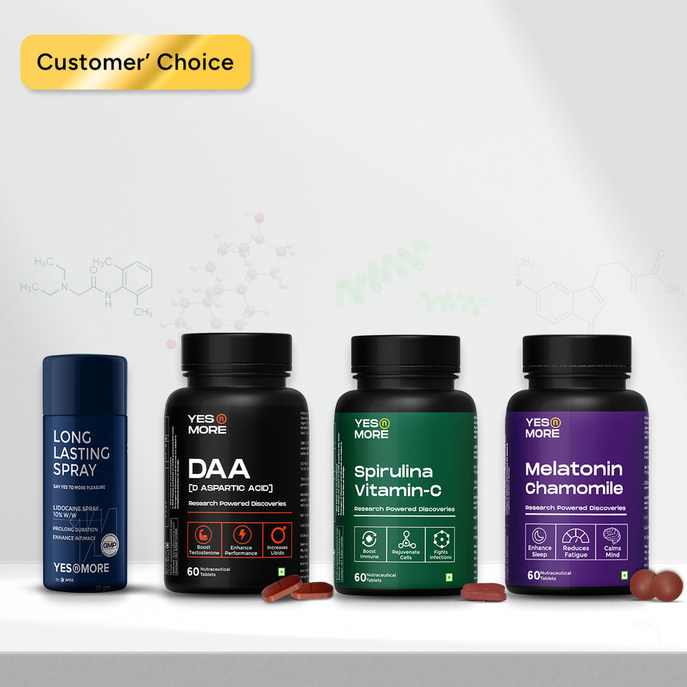 The 360° Performance Kit | Testosterone Booster + Long Lasting Spray + Melatonin + Spirulina