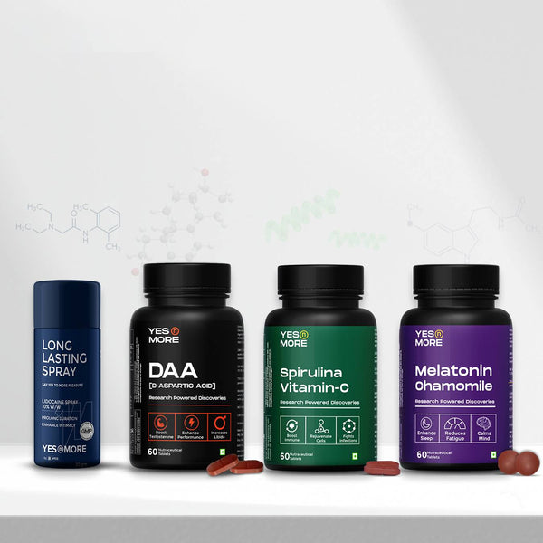 The 360° Performance Kit | Testosterone Booster + Long Lasting Spray + Melatonin + Spirulina