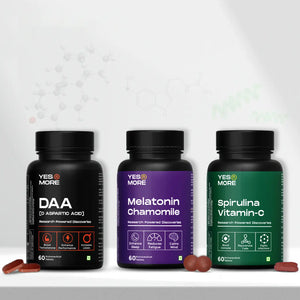 Elite performance trio by Yesnmore | DAA + Melatonin + Spirulina